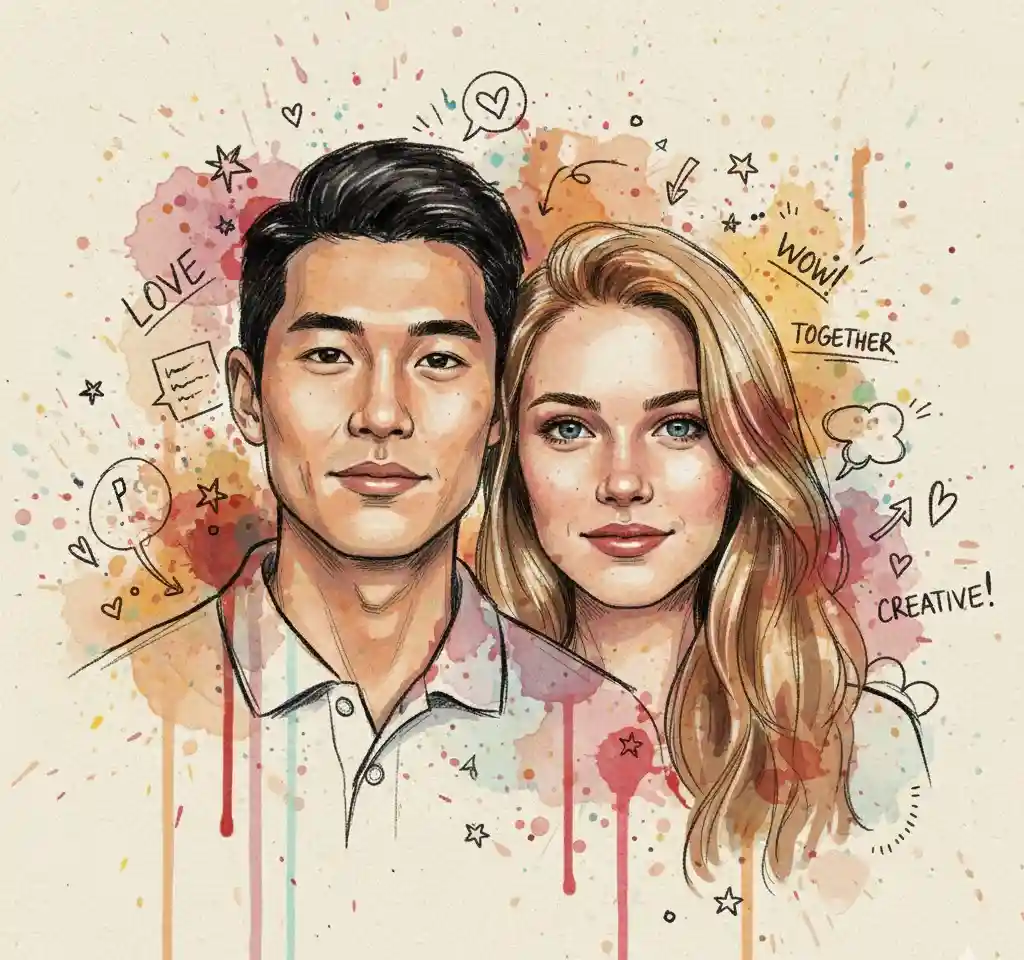 Painting Doodle — AI Couple Photo AI Cinematic Couple Portraits Template