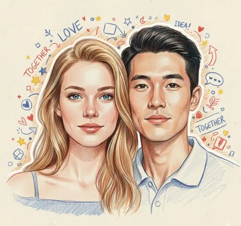 Pencil Art Doodle — AI Couple Photo AI Cinematic Couple Portraits Template