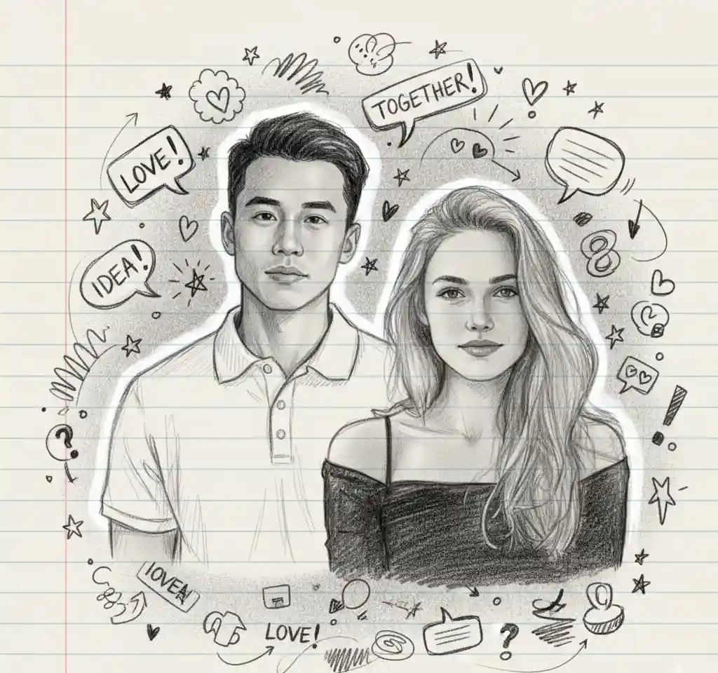 Pencil Art Portrait — AI Couple Photo AI Cinematic Couple Portraits Template