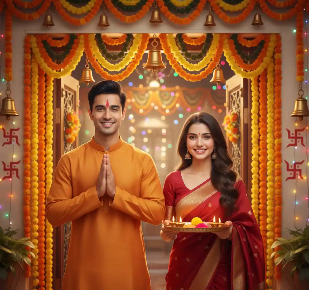 Dhanteras AI Couple Photo Template