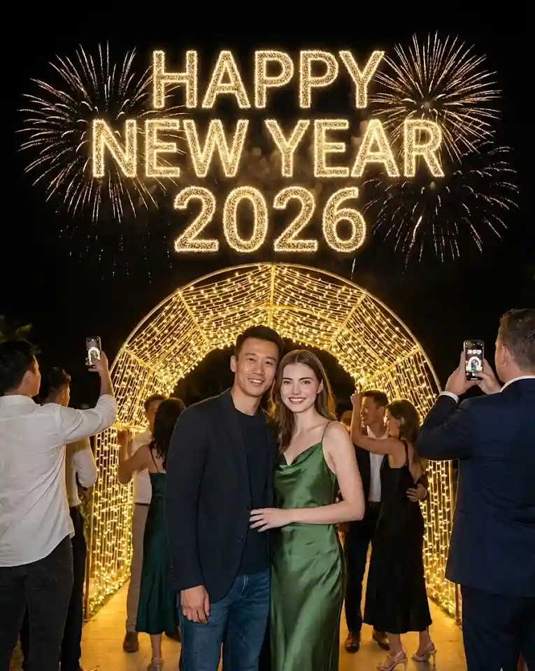 Friends Reunion Party AI Couple Photo Template