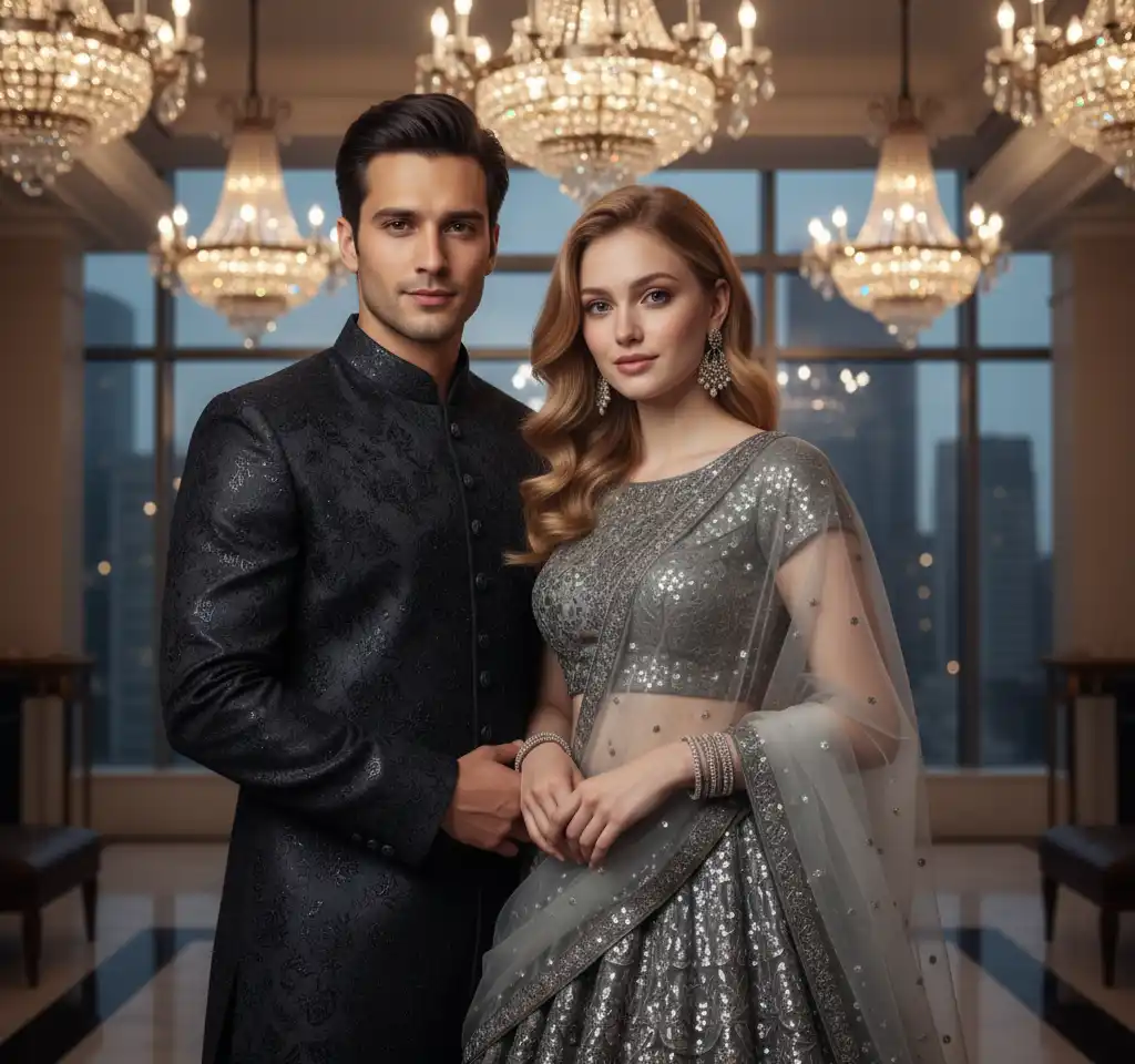 Luxurious Hotel AI Couple Photo Template