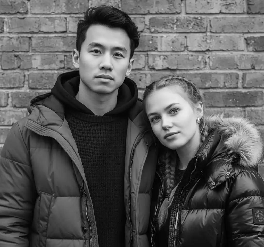 Cozy Winter AI Couple Photo Template