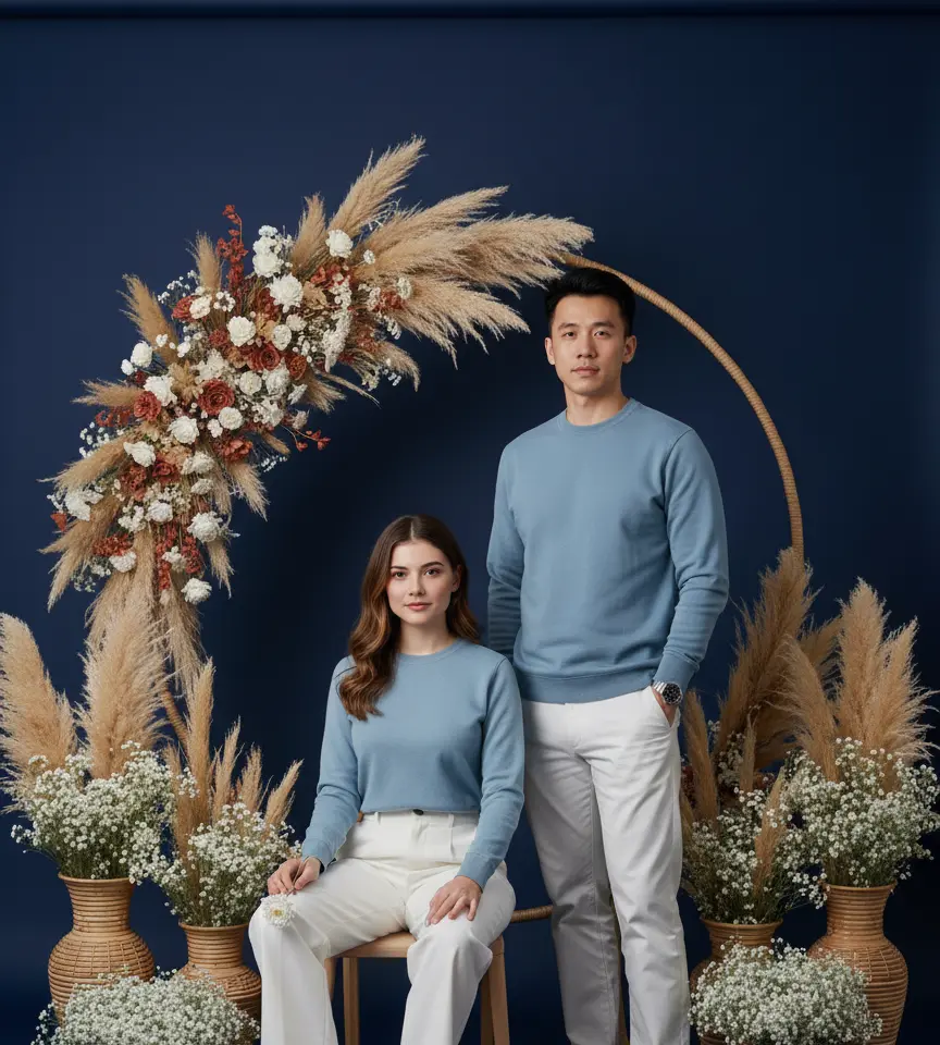 Pampas Hoop AI Couple Photo Template