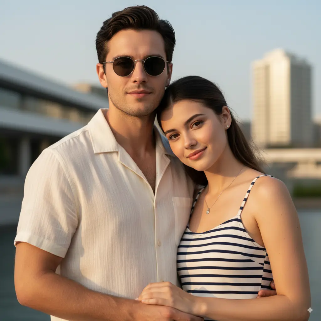 Casual Pose AI Couple Photo Template