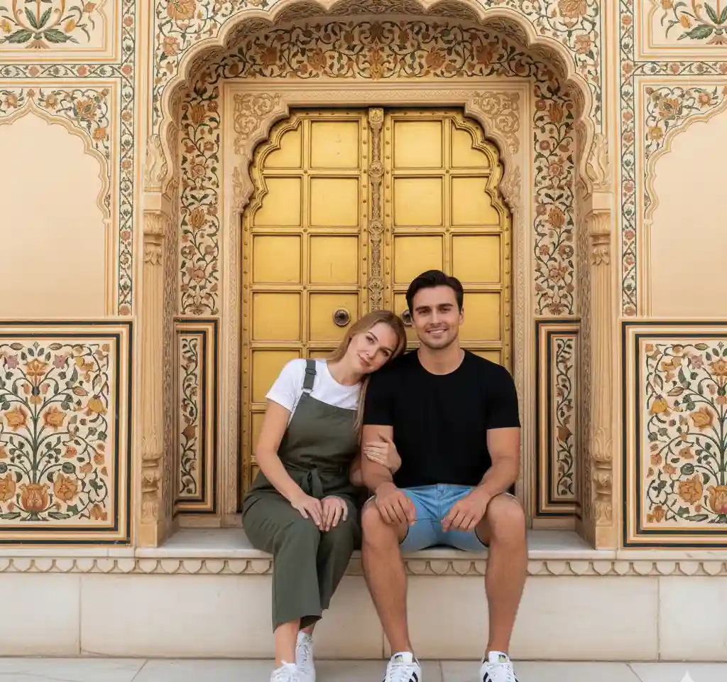 Jaipur Travel AI Couple Photo Template