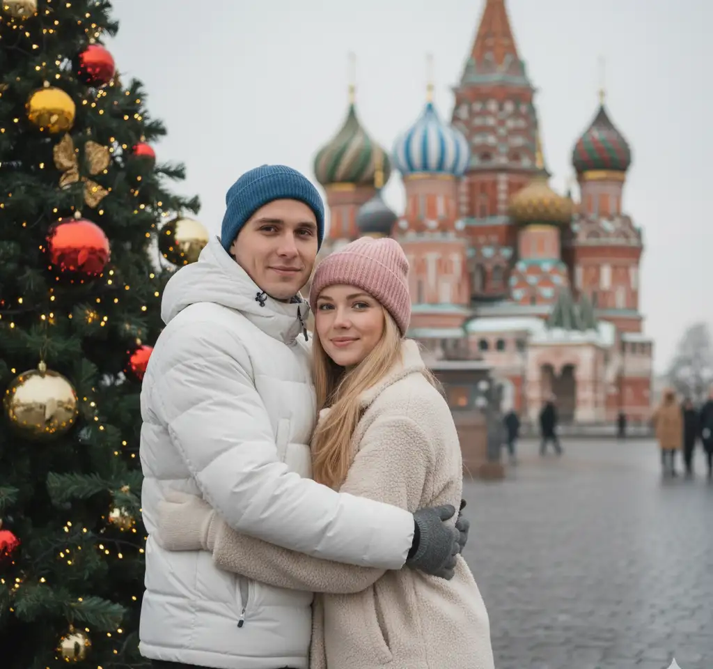 Mascow Winter AI Couple Photo Template