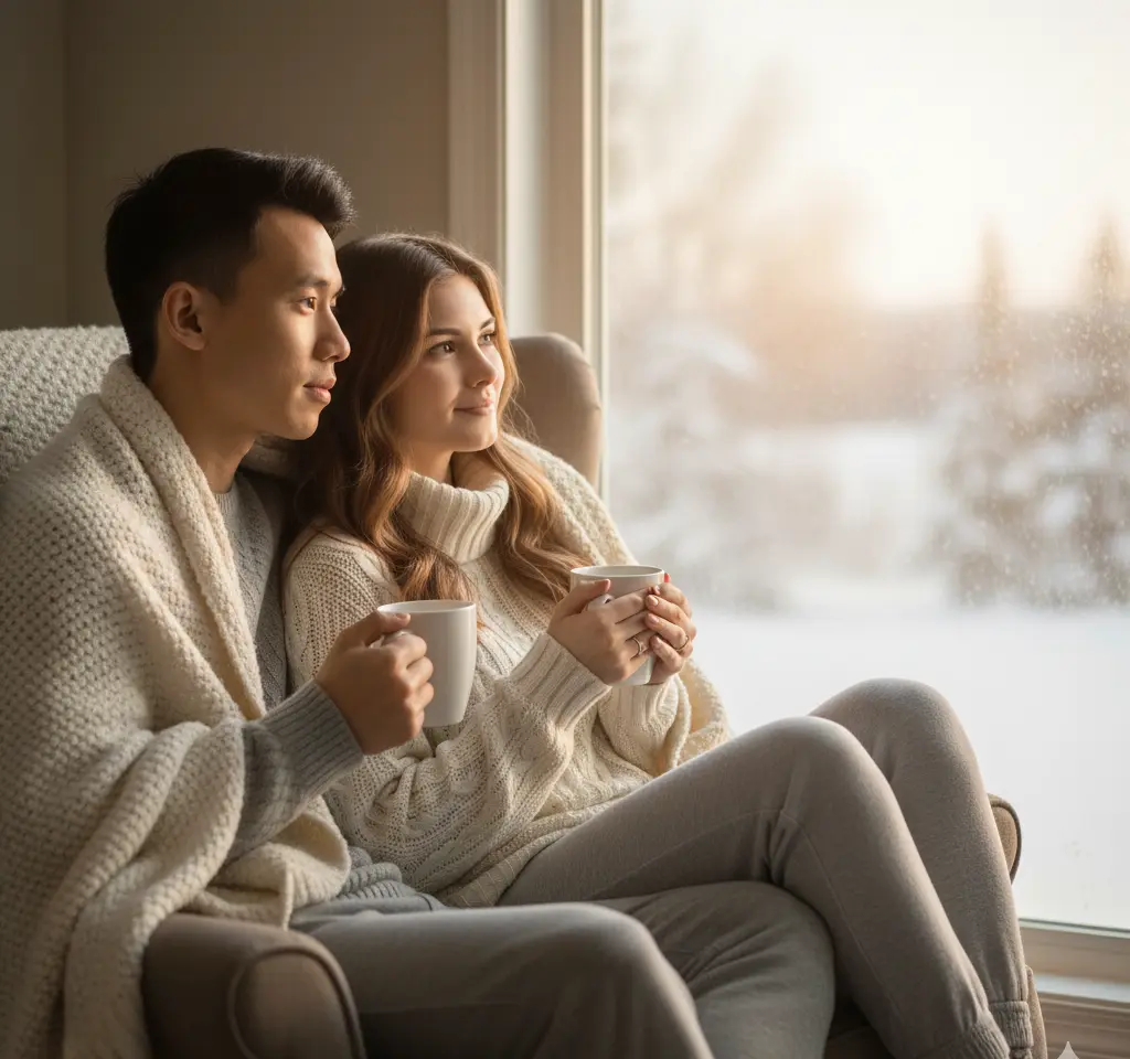 Morning By The Window AI Couple Photo Template