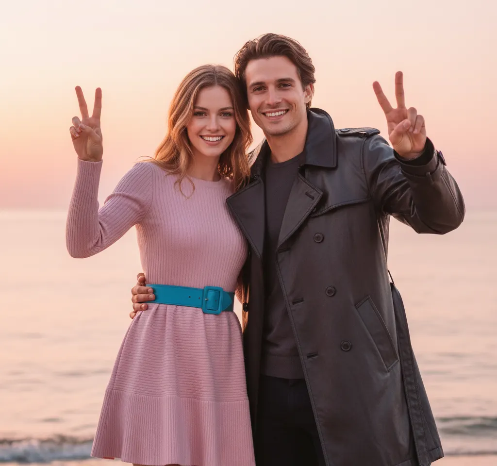 Peace Sign AI Couple Photo Template