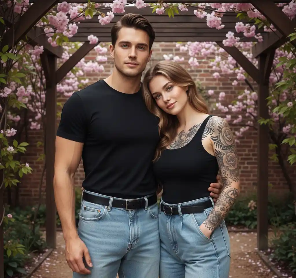 Pergola Adorned AI Couple Photo Template