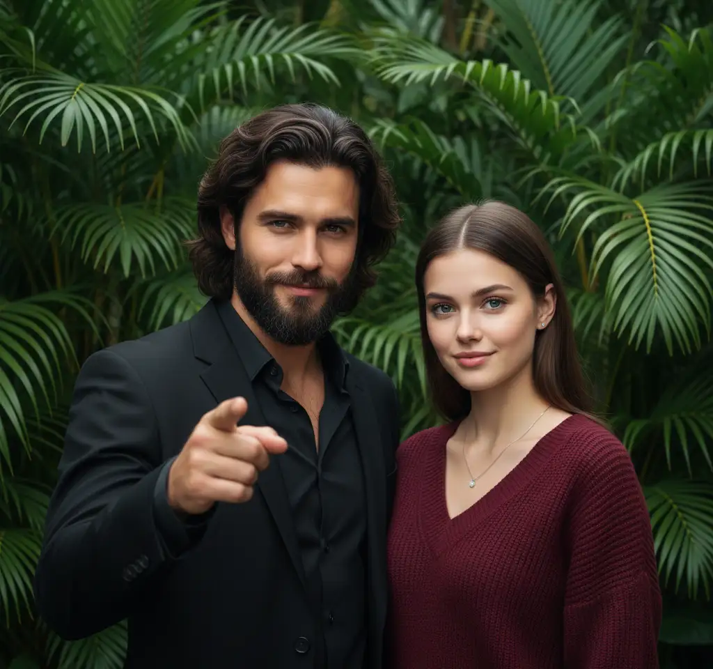 Pointing Camera AI Couple Photo Template