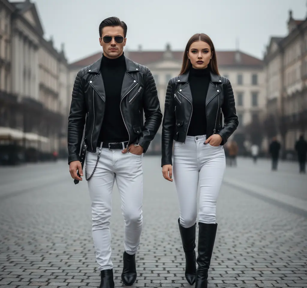 Spy Attire AI Couple Photo Template