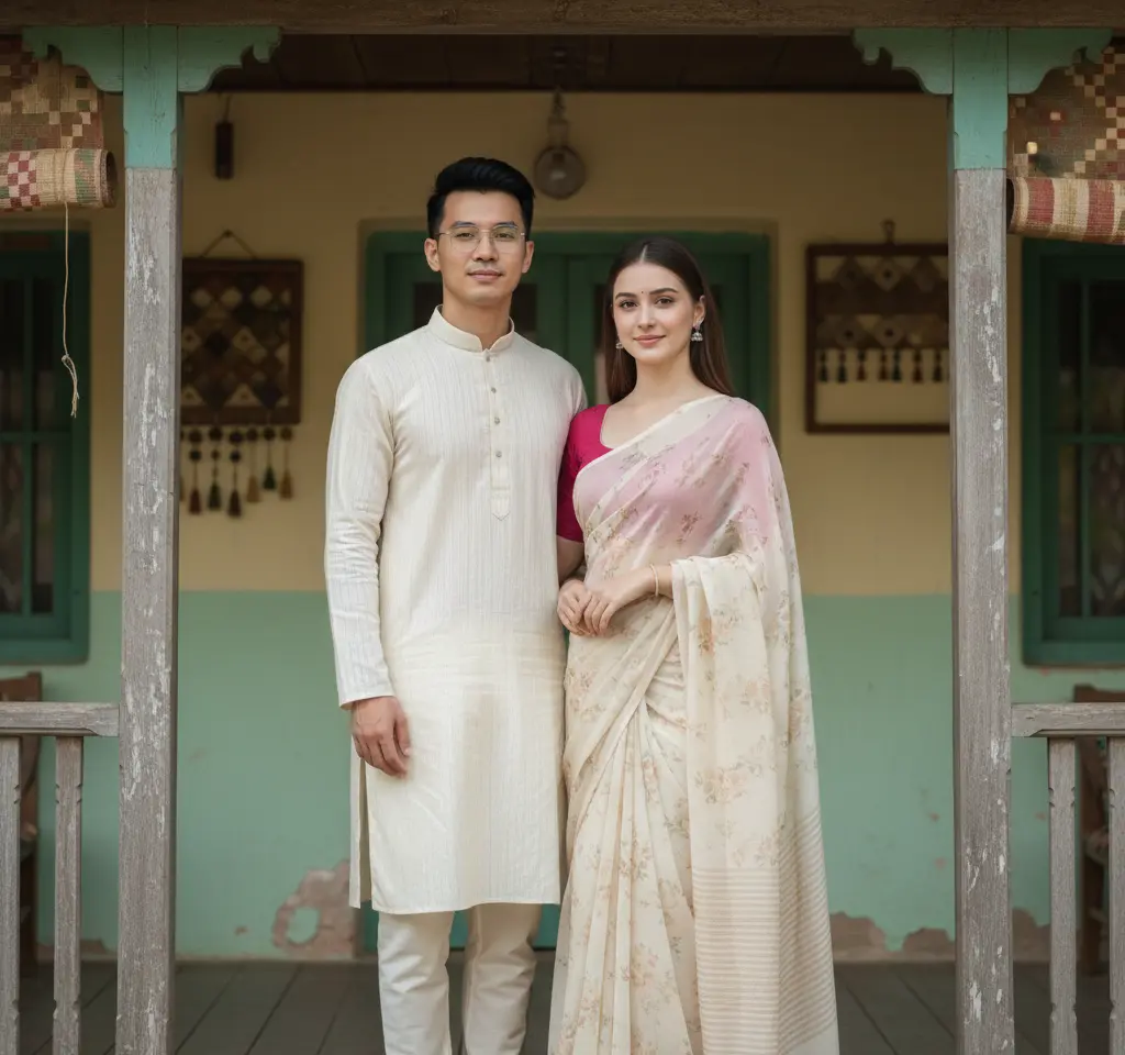 Vintage Charm AI Couple Photo Template