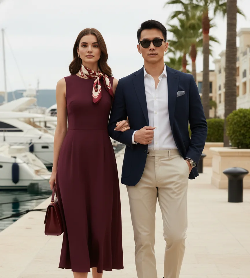 Yatch Port AI Couple Photo Template