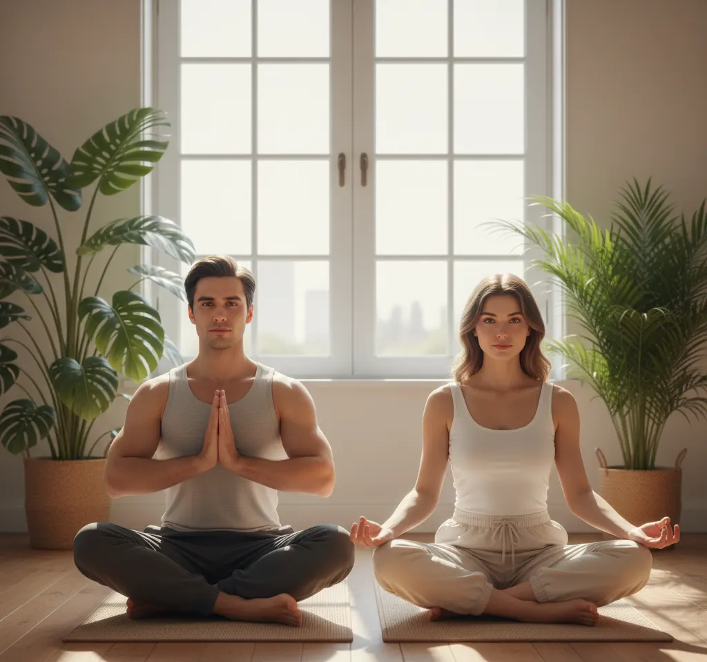 Yoga Together AI Couple Photo Template Yoga Together AI Couple Photo Template