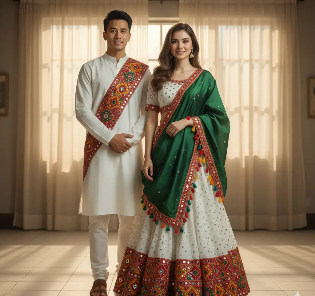 Gujrati Tradisanl AI Couple Photo Template Gujrati Tradisanl AI Couple Photo Template