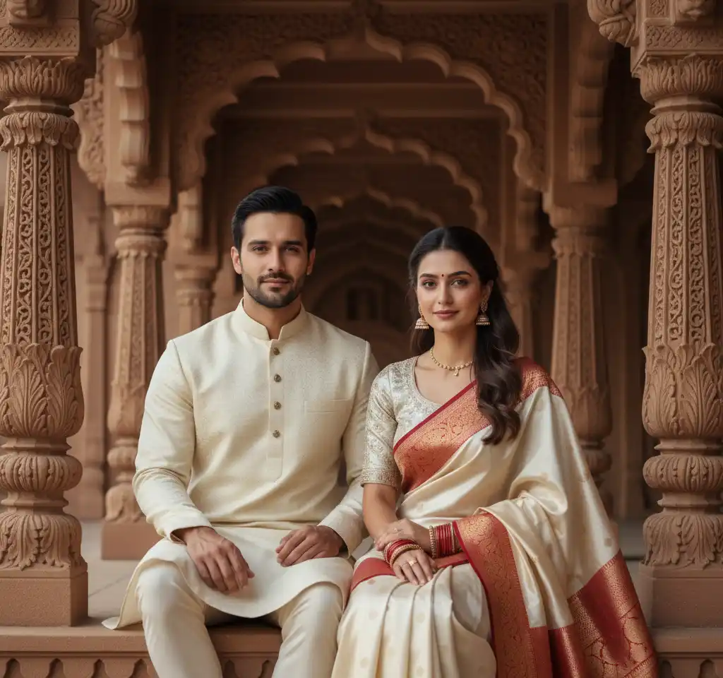 Heritage Window AI Couple Photo Template Heritage Window AI Couple Photo Template