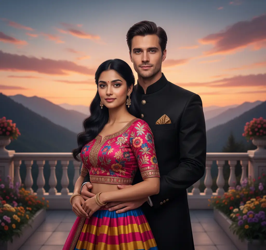 Rajasthan AI Couple Photo Template Rajasthan AI Couple Photo Template