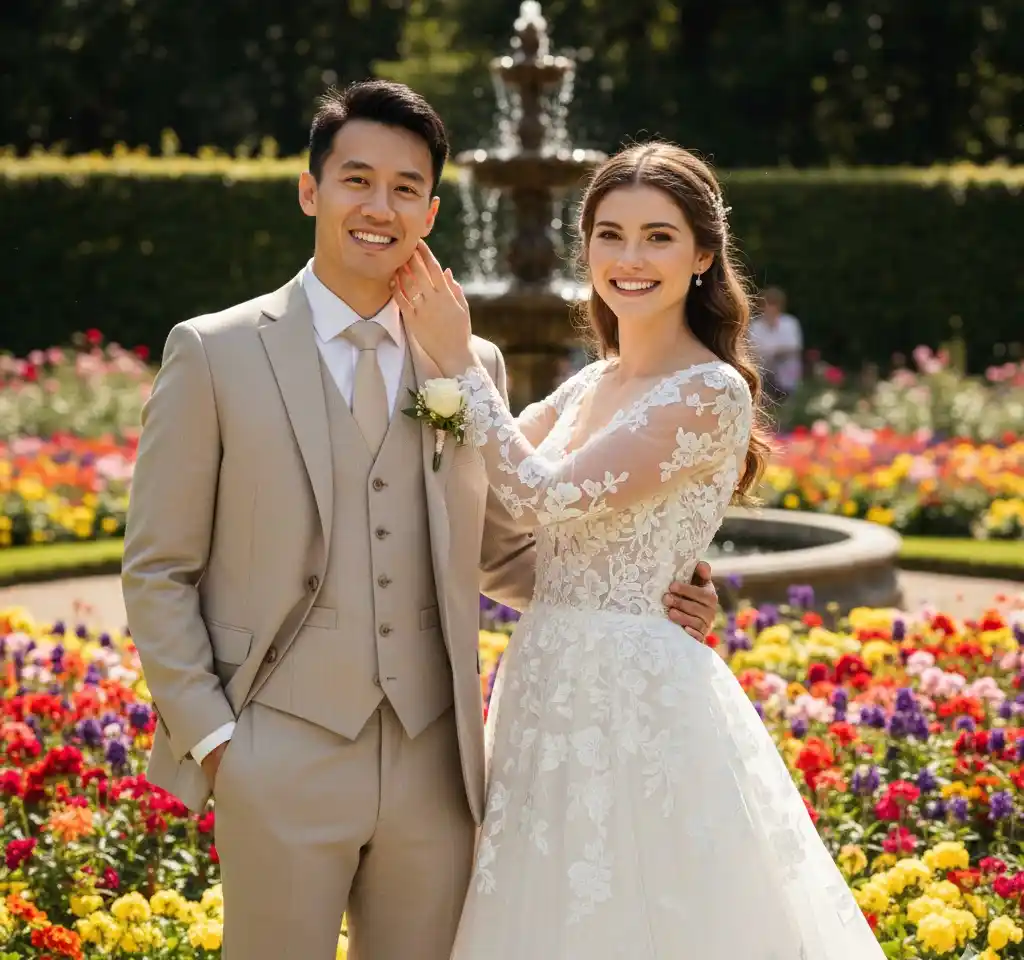 Royal Botanical Gardens AI Couple Photo Template Royal Botanical Gardens AI Couple Photo Template