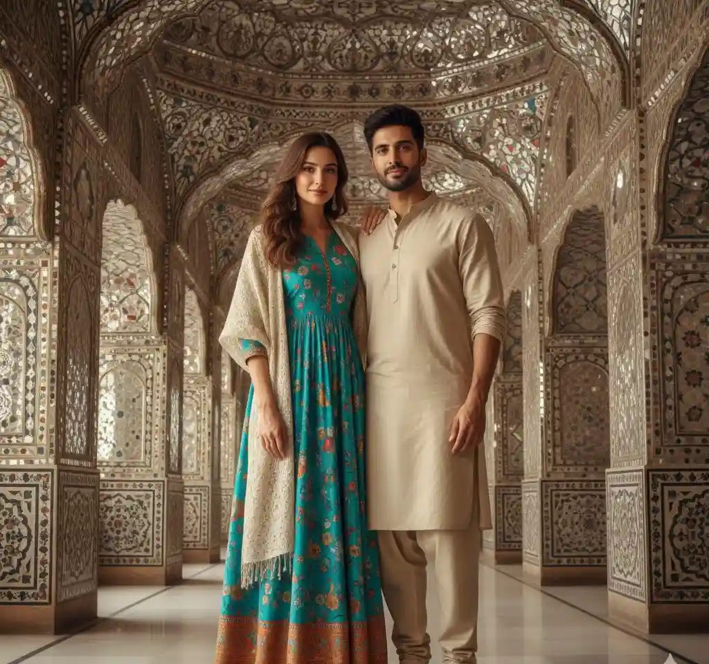 Sheesh Mahal AI Couple Photo Template Sheesh Mahal AI Couple Photo Template