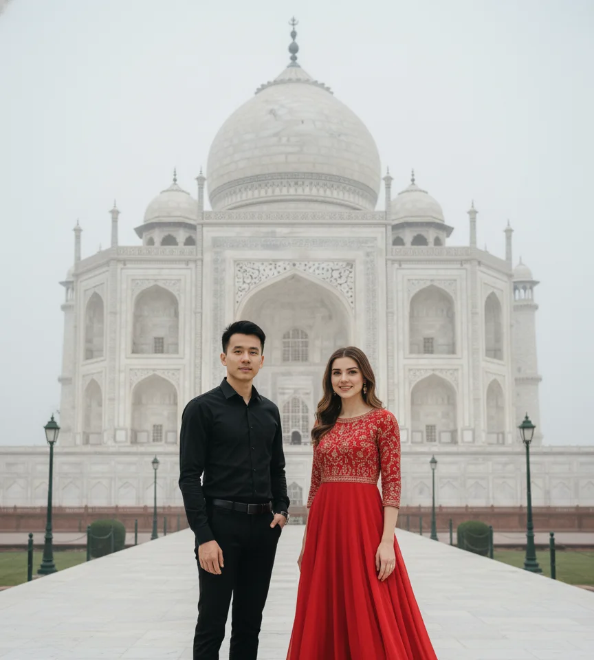 Monument Gateway AI Couple Photo Template