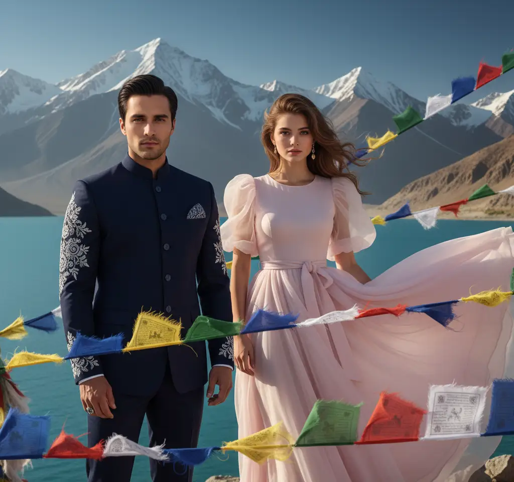 Pangong Tso Ladakh AI Couple Photo Template