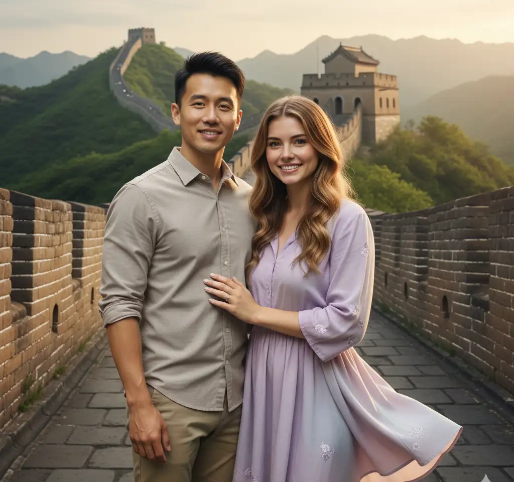 Beijing The Great Wall AI Couple Photo Template