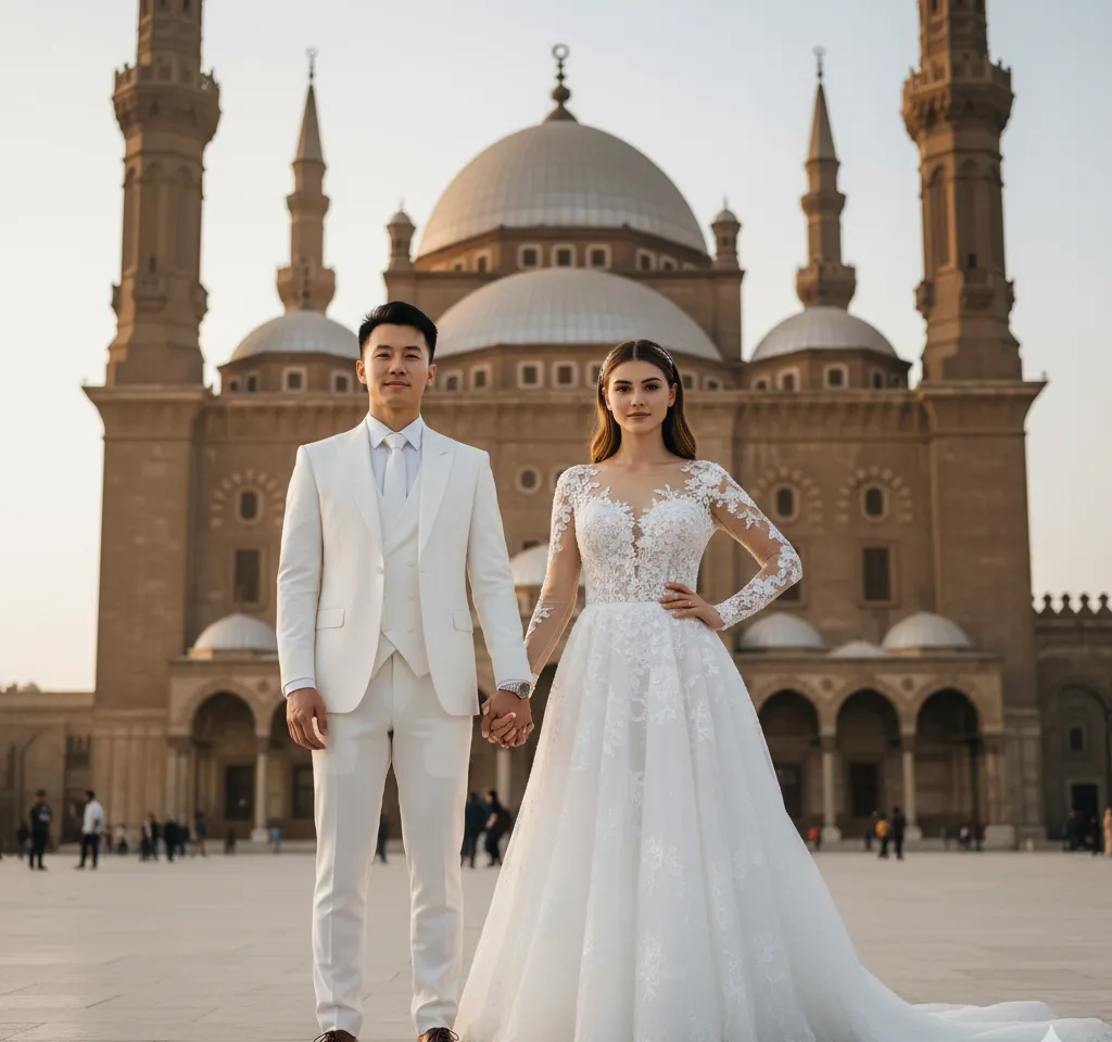 Citadel Of Salah El Din AI Couple Photo Template