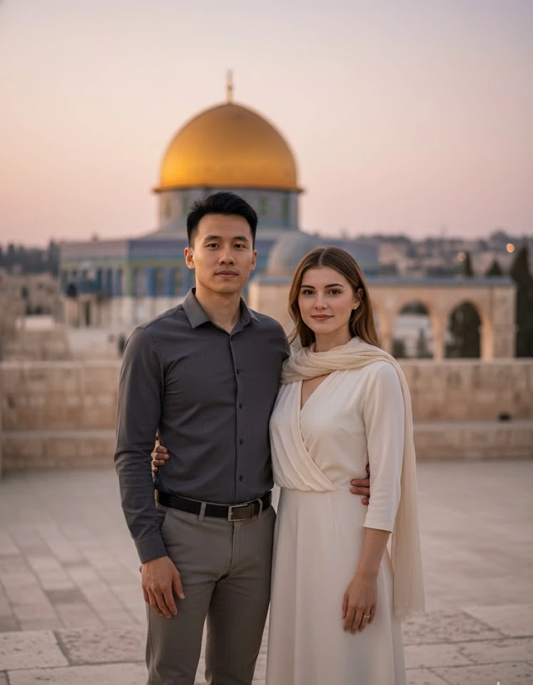 Dome Of The Rock AI Couple Photo Template