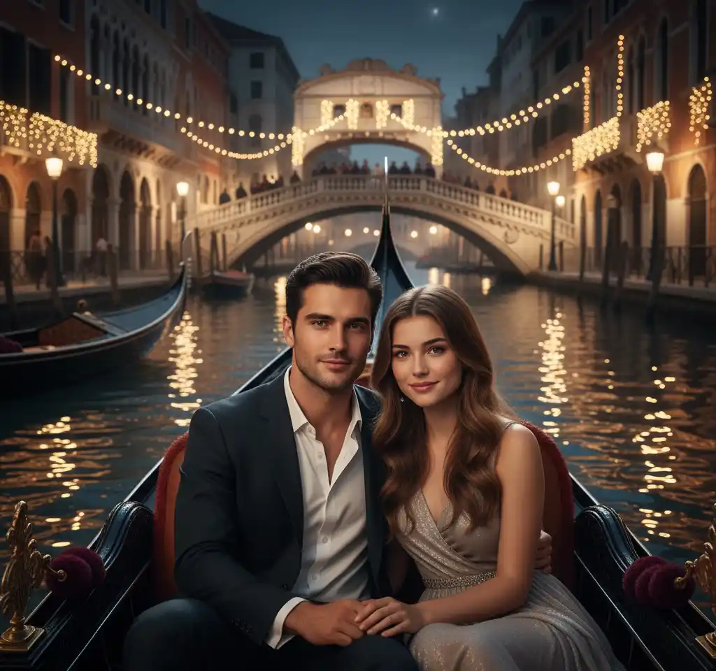 Gondola Ride AI Couple Photo Template