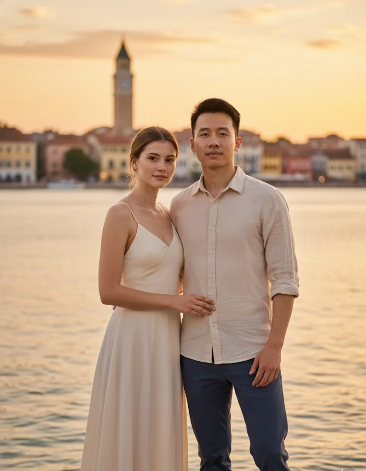 Jaffa Port AI Couple Photo Template