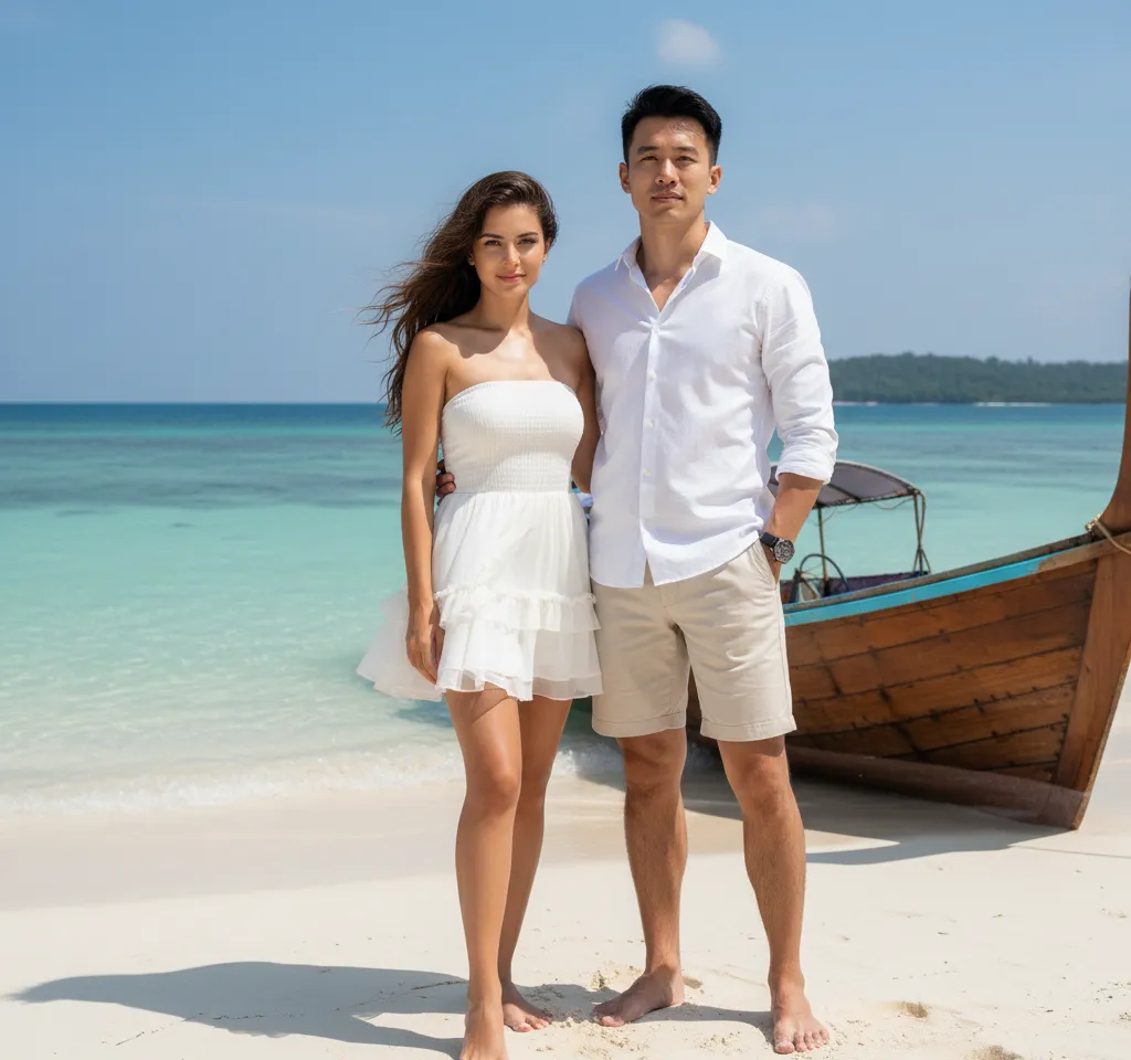 Krabi Thailand AI Couple Photo Template