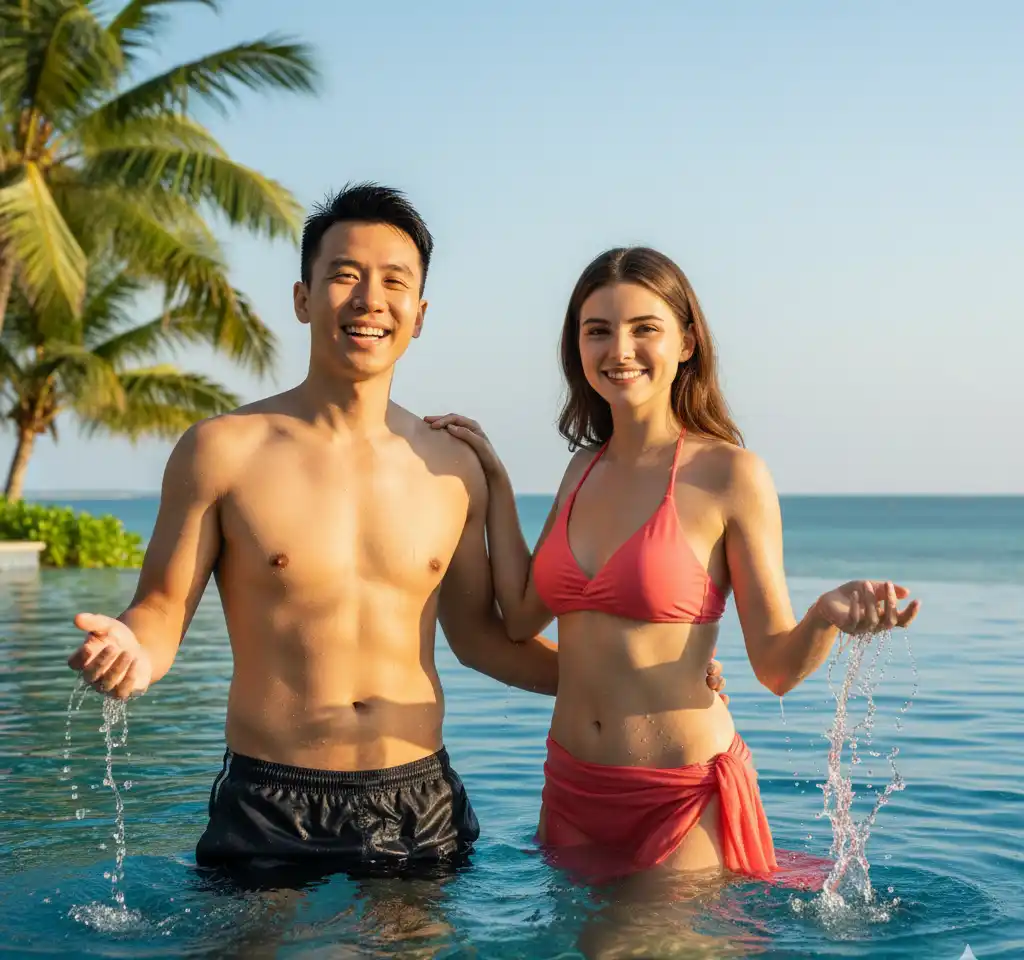 Sharm El Sheikh AI Couple Photo Template