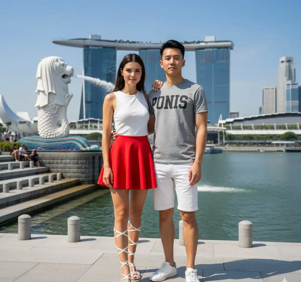 Singapore AI Couple Photo Template
