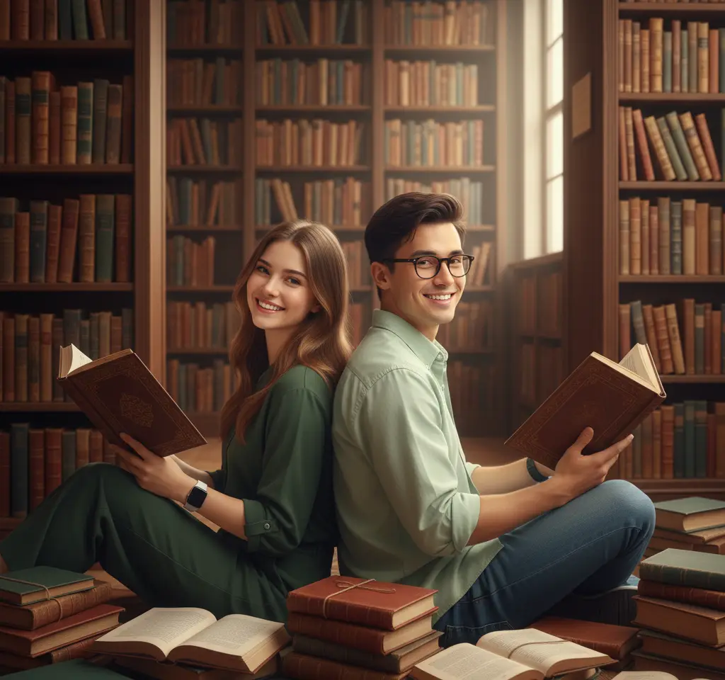 Reading Book — AI Couple Photo AI Urban & Street Style Photos Template