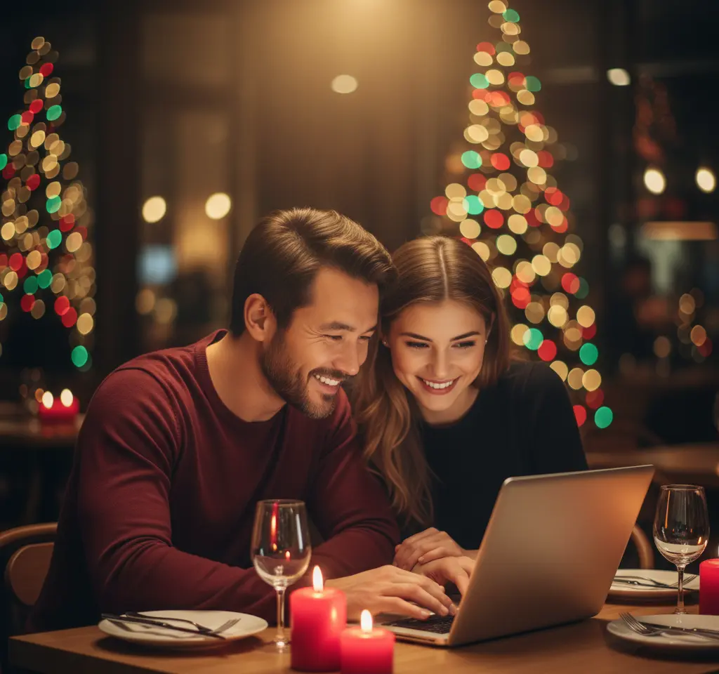 Working With Laptop — AI Couple Photo AI Urban & Street Style Photos Template