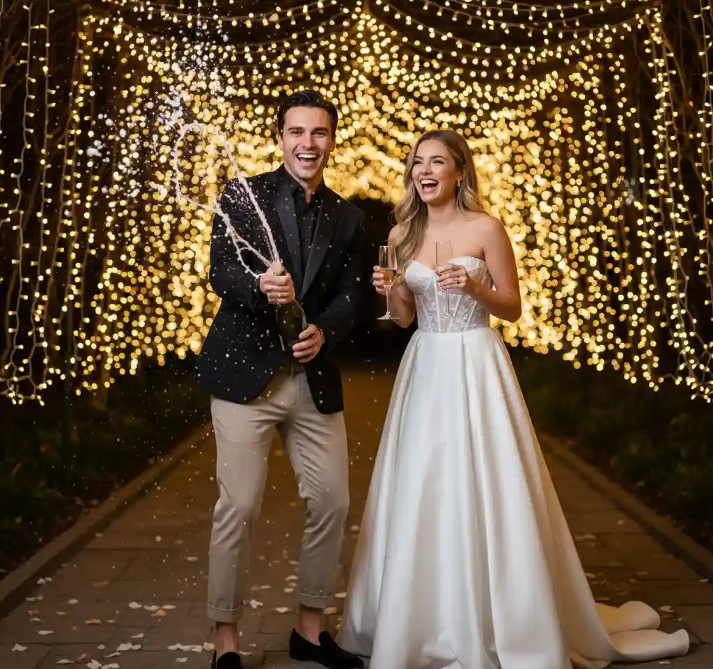 Celebrating Wedding AI Couple Photo Template Celebrating Wedding AI Couple Photo Template