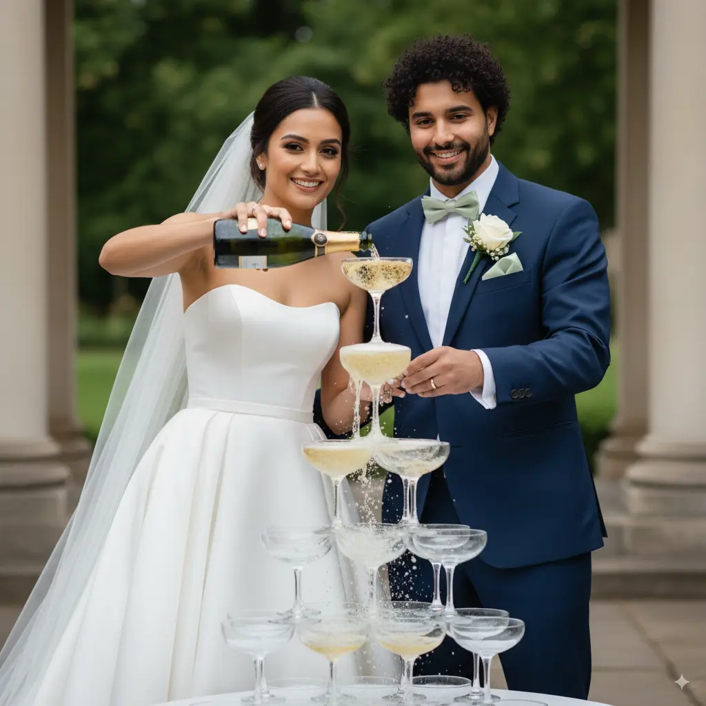 Champagne Celebration AI Couple Photo Template Champagne Celebration AI Couple Photo Template