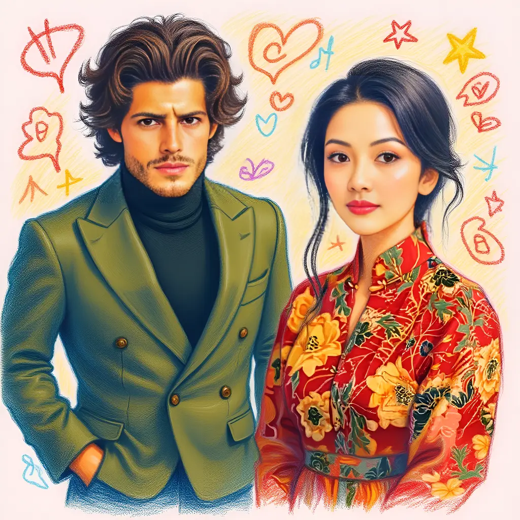 Cute Disney Pixar style cartoon couple AI 3D character transformation