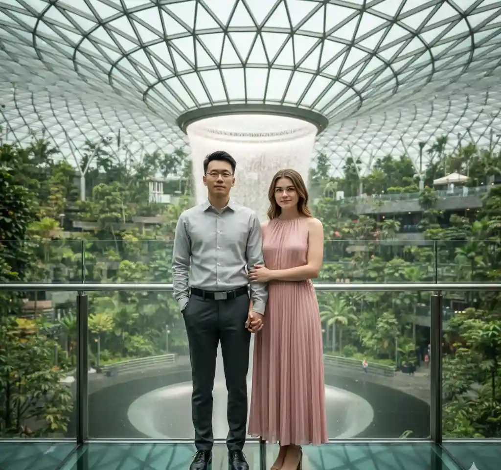 Jewel Changi Airport — AI Couple Photo Template