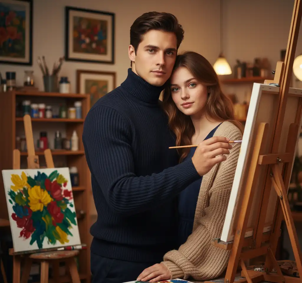 ai-couple-painting-art-style-photo — AI Couple Photo Template