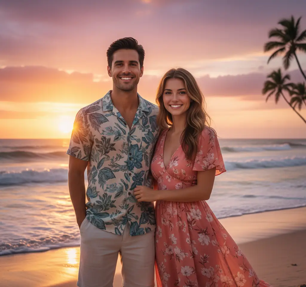 ai-couple-photo-beach-sunset-romantic — AI Couple Photo Template