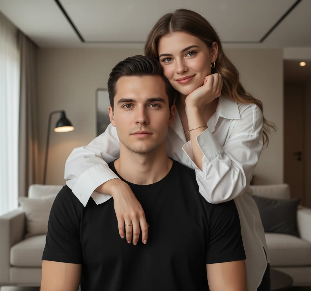 ai-couple-shoulder-pose-romantic-photo — AI Couple Photo Template